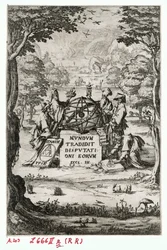 Titelpagina van Sacra Cosmologia ... (gravure)