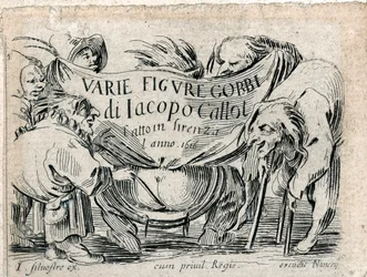 Varie Figure Gobbi, titelpagina van 21 gravures ... (gravure)