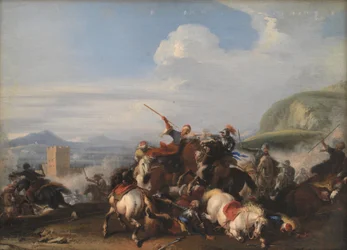 Slagveld met Turkse cavalerie