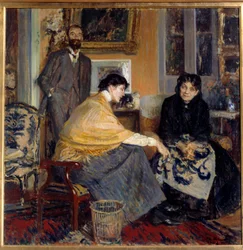 Mevrouw Ludovic Halevy, haar zoon de schrijver Elie Halevy en Florence Halevy
