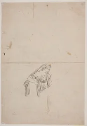 Studie voor rouwende vrouwenfiguur