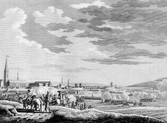 Oorlog van de Franse Revolutie en anti-revolutionaire bewegingen: Franse overwinning van de Slag bij Hondschoote nabij Duinkerken tegen de Britse en Oostenrijkse anti-revolutionaire troepen in 1793