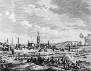 Oorlog van de Franse Revolutie en antirevolutionaire bewegingen: In Nederland, oversteek van de rivier de Waal op het ijs op 14 januari