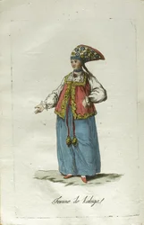 Een meisje uit Kaluga in feestkleding