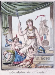 Frontispice van Europa - in "Encyclopedie van Reizen" door Grasset St Sauveur, ed. 1796