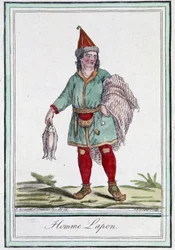 Lapse man - in "Encyclopédie des voyages" door Grasset Saint Sauveur, ed. Parijs 1796