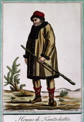 Kamtsjatka man, kleurgravure door Laroque, Rusland