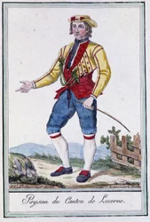 Boer van het kanton Luzern (Zwitserland) - in "Encyclopedie van Reizen" door Grasset St Sauveur, ed. 1796