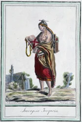 Sauvagesse iroquoise - in "Encyclopedie van Reizen" door Grasset St Sauveur, Parijs