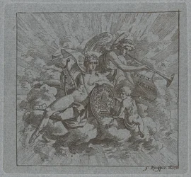 Allegorische compositie op Felix Meritis