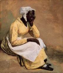 Portret van zwarte albino