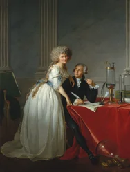 Portret van de Franse Chemicus Antoine Laurent Lavoisier met Vrouw
