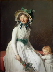 Portret van Madame Seriziat, zus van de vrouw van de kunstenaar met haar zoon Emile