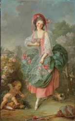 Portret van Mademoiselle Guimard als Terpsichore