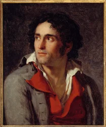 Vermoedelijk portret van de gevangenbewaarder van de schilder Jacques Louis David, die na de val van Robespierre in 1794 in de gevangenis bleef. Schilderij toegeschreven aan Jacques Louis David (1748-1825), circa 1795. 0,54 x 0,46 m. Rouen, Musée des