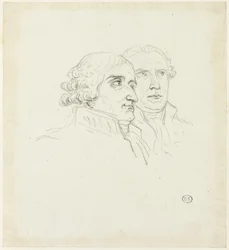 Studies voor de verdeling van adelaars: De Archi-Kanselier, Cambacérés en de Archi-Trescrier, Lebrun