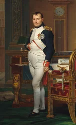 De keizer Napoleon in zijn studeerkamer in de Tuilerieën