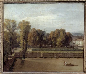 Uitzicht op de Luxemburgse Tuin in Parijs Schilderij door Louis David (1748-1825). 1794. Zon. 0,55 x 0,65