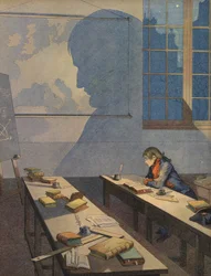 De jonge Napoleon Bonaparte studeert