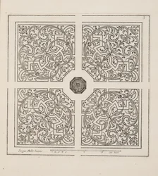 Ontwerp voor Parterre, uit Theatre des Plans et Jardinages, uitgegeven 1652 (gravure)