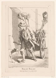 Straatverkoper met bezems