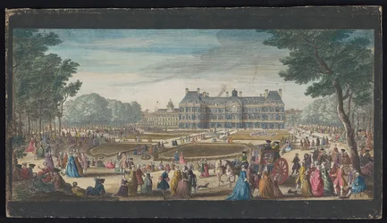 Gezicht op het Palais du Luxembourg te Parijs gezien vanaf de tuin