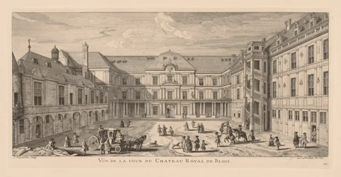 Uitzicht op de binnenplaats van het kasteel van Blois