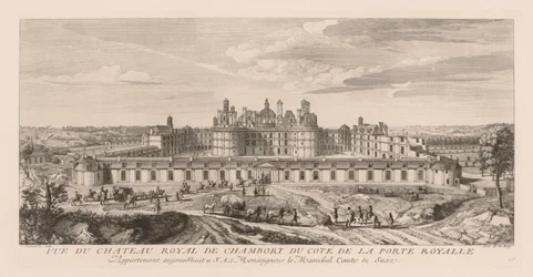 Vue du Château royal de Chambord, du côté de la Porte royale