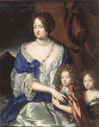 Hertogin Sophia Dorothea van Brunswijk en Lüneburg met haar kinderen George en Sophia Dorothea