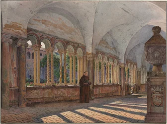 Zicht op het klooster van San Giovanni in Laterano, Rome, 1836