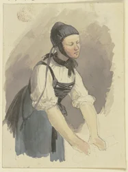 Grijpende vrouw