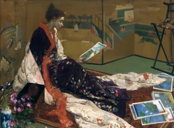 Gril in paars en goud: Het gouden kamerscherm, 1864