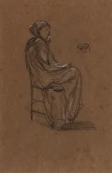 Vrouwelijk figuur, zittend, 1870-1873