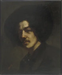 Portret van Whistler met een hoed, 1857-59