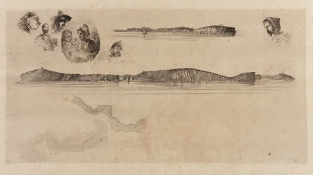 Schetsen op de kustonderzoekplaat, 1854