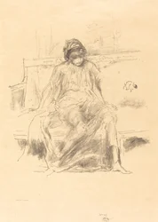 De gedrapeerde figuur, zittend