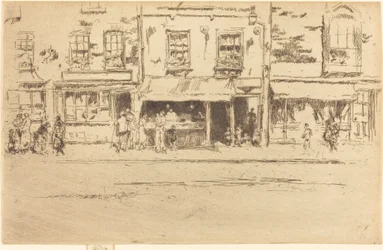 De viswinkel, drukke Chelsea, 1887