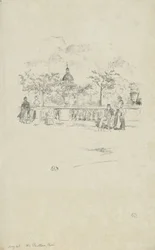 Het Pantheon, vanaf het terras van de Luxemburgse Tuinen