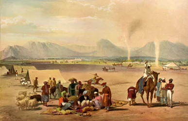 De stad Kandahar gezien vanuit het zuiden richting Baba Wali-berg, ca. 1840, 1901