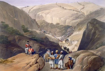 De Eerste Afdaling door de Koojah Pass, uit 