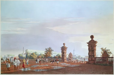 Tank Square vanuit het westen, gegraveerd door Robert Havell, uitgegeven 1824