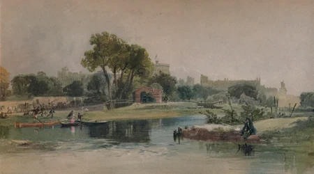 Windsor Castle vanaf de Eton-speelplaats, c1838