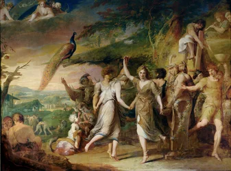 Een Griekse Oogstfeest, of Dankzegging aan de Landelijke Goden, Ceres, Bacchus Sylvanus en Pan, tweede in de serie De Vooruitgang van de Menselijke Cultuur en Kennis