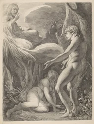 De ontdekking van Adam en Eva na de zondeval