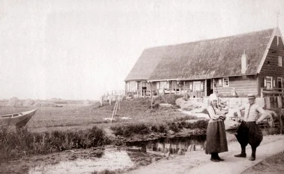 Inwoners van Marken Eiland, Nederland, 1898