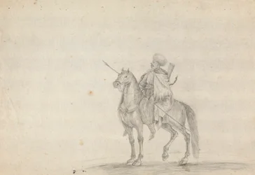 Man te paard met een speer