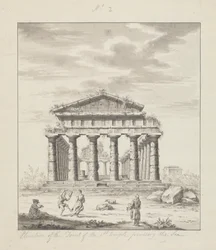 Nr. 2 Elevatie van de voorkant van de eerste tempel aan zee