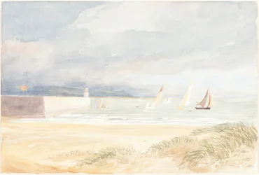 Kustscène met Zeilboten Portland, Dorset, 1822-1839