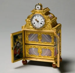 Miniatuurkast met horloge, ca. 1770-75