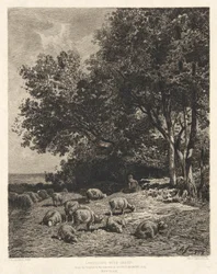 Landschap met Schapen, naar Ch-Jacque